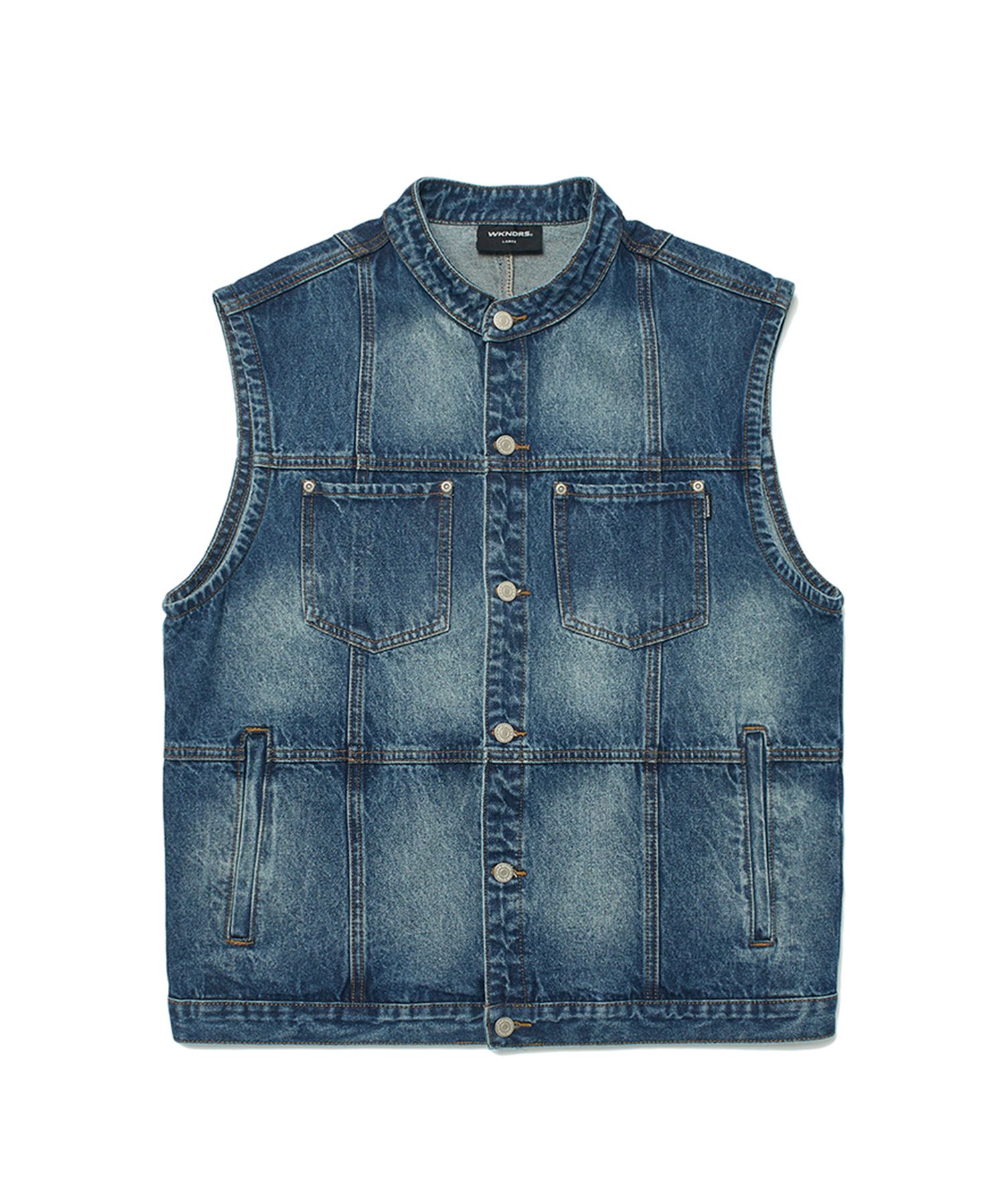 ★2025SS新作★WKNDRS★PATCH WORK DENIM VEST ☆2025SS新作☆WKNDRS☆PATCH WORK DENIM VEST
