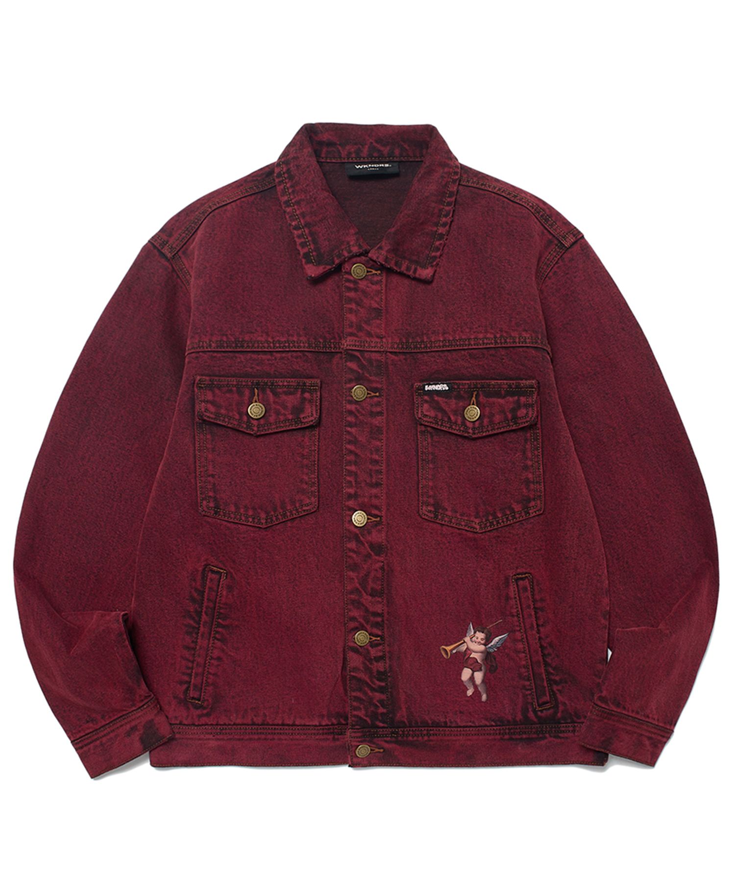 ★2025SS新作★WKNDRS★ANGEL TRUCKER JK MUSINSA | WKNDRS ANGEL TRUCKER JK (RED)