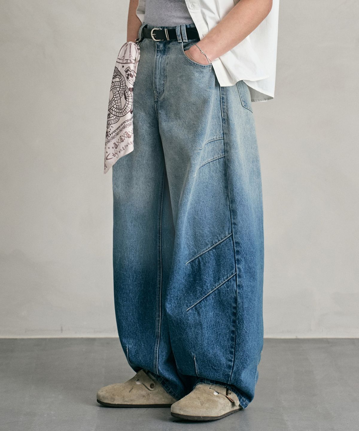 데케트(DECET) Balloon Wide Jeans DCPT055LightBlueA