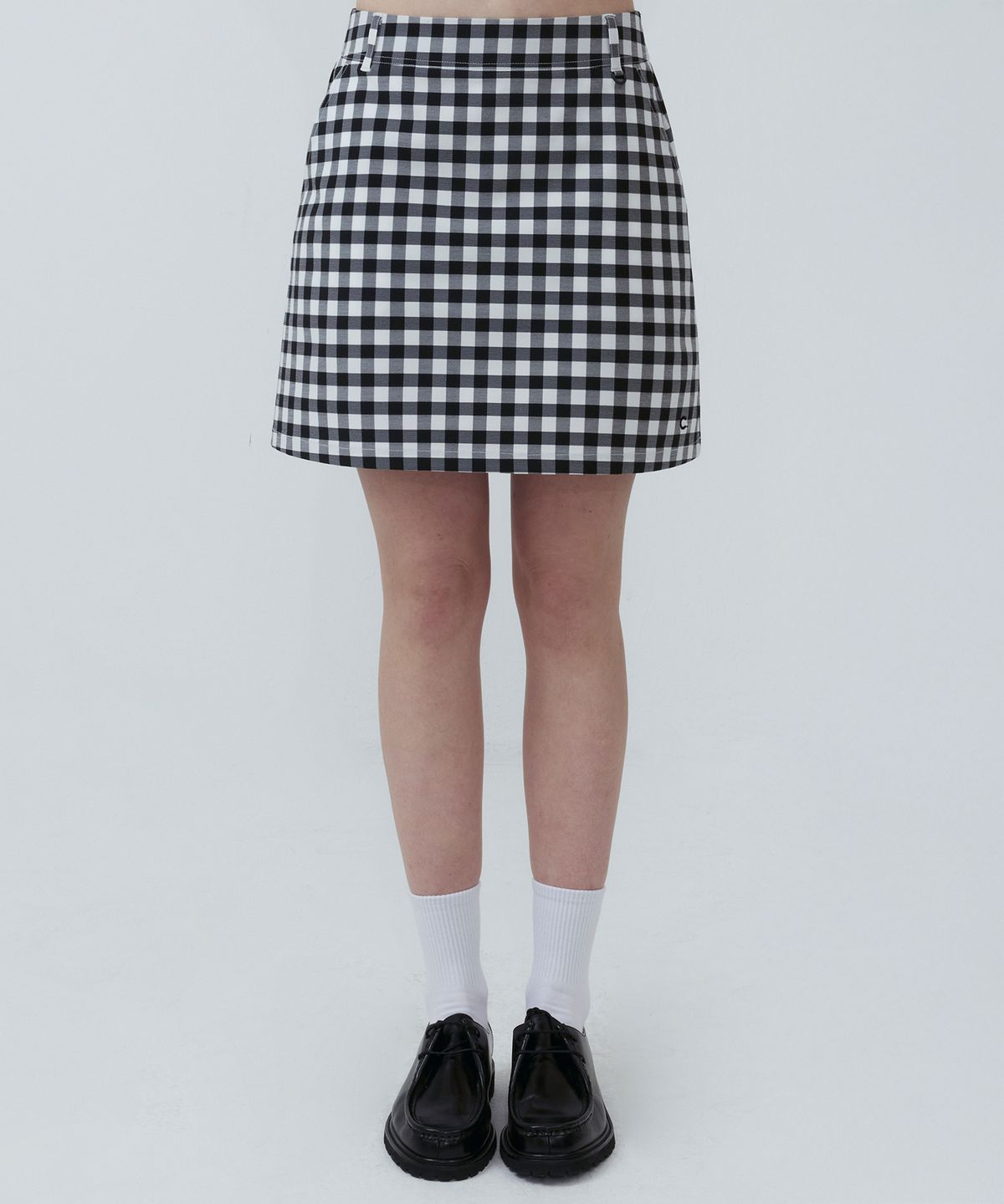 클로브(CLOVE) [25SS clove] Gingham Check Skirt (Black)