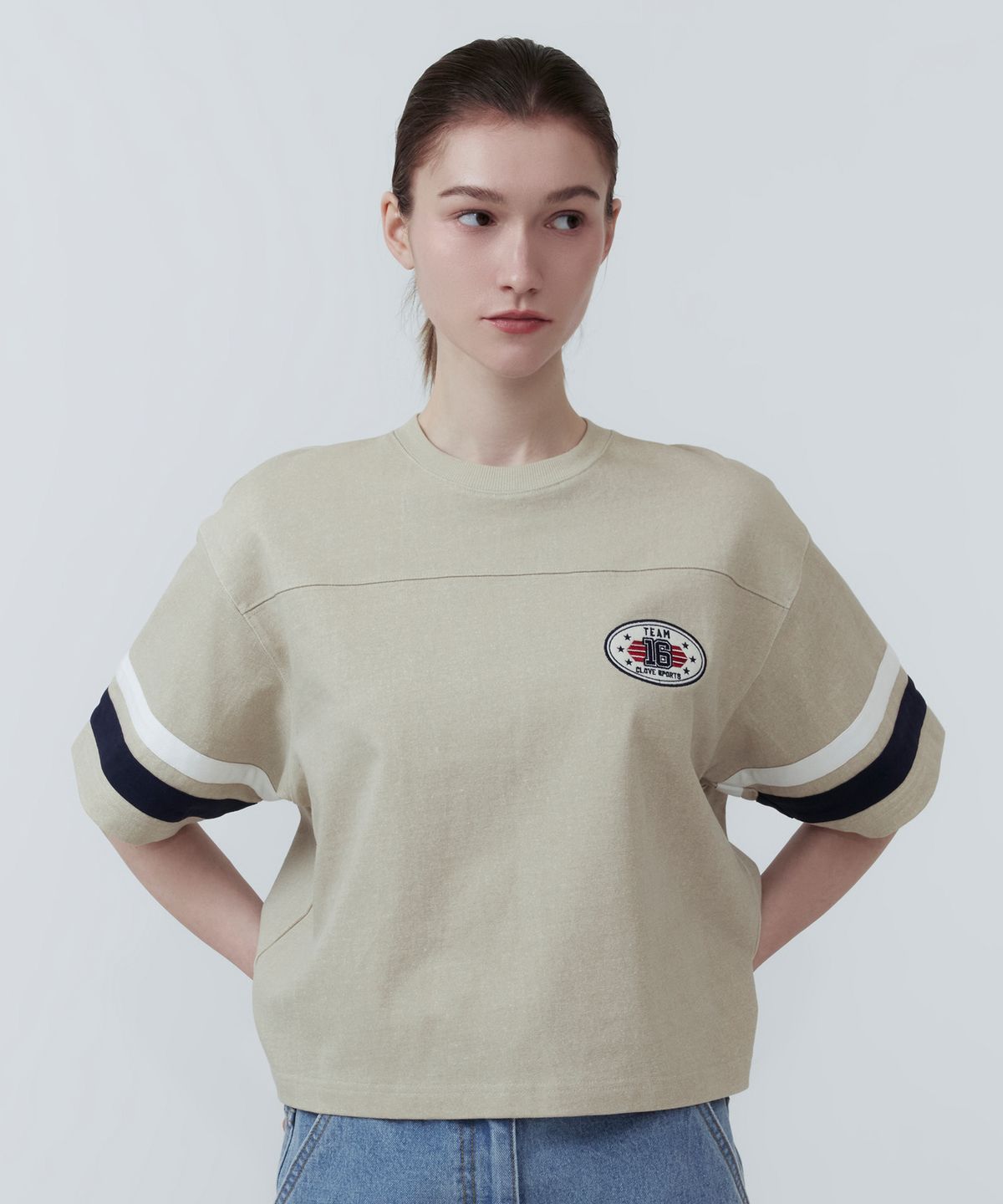 클로브(CLOVE) [25SS clove] Team Rugby T-shirt (Beige)
