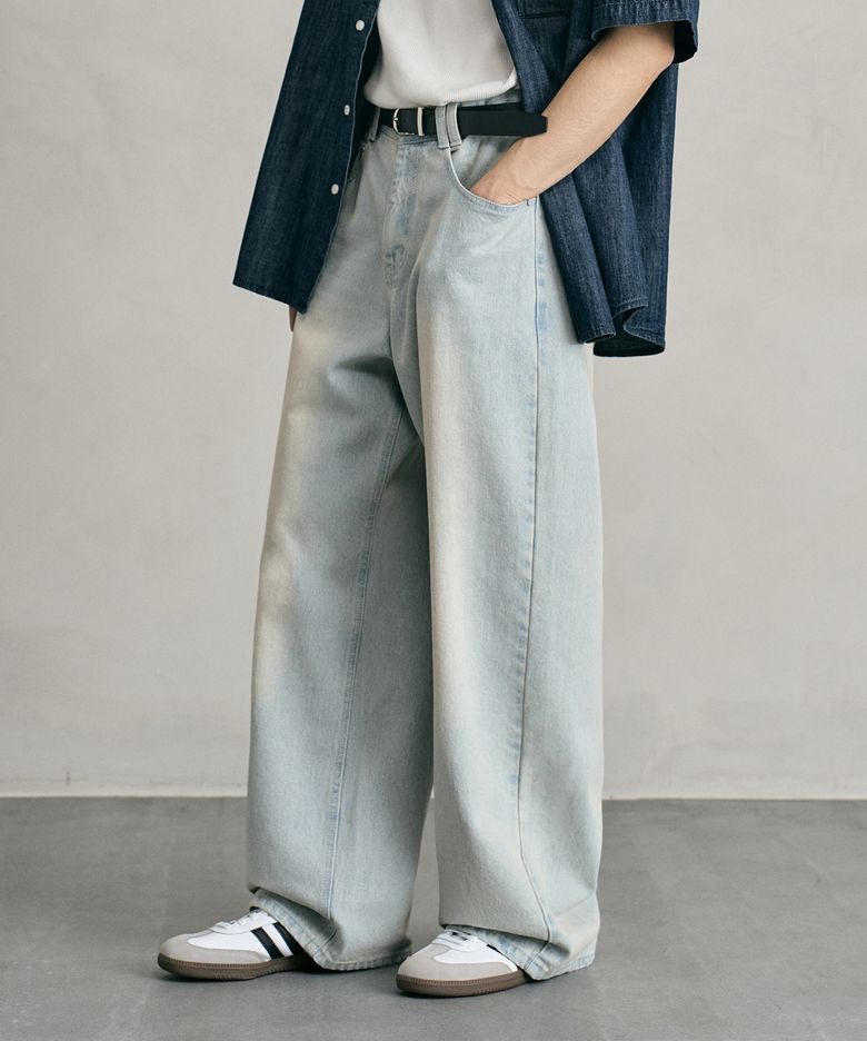 Tin Washed Wide Jeans DCPT059IceBlueB