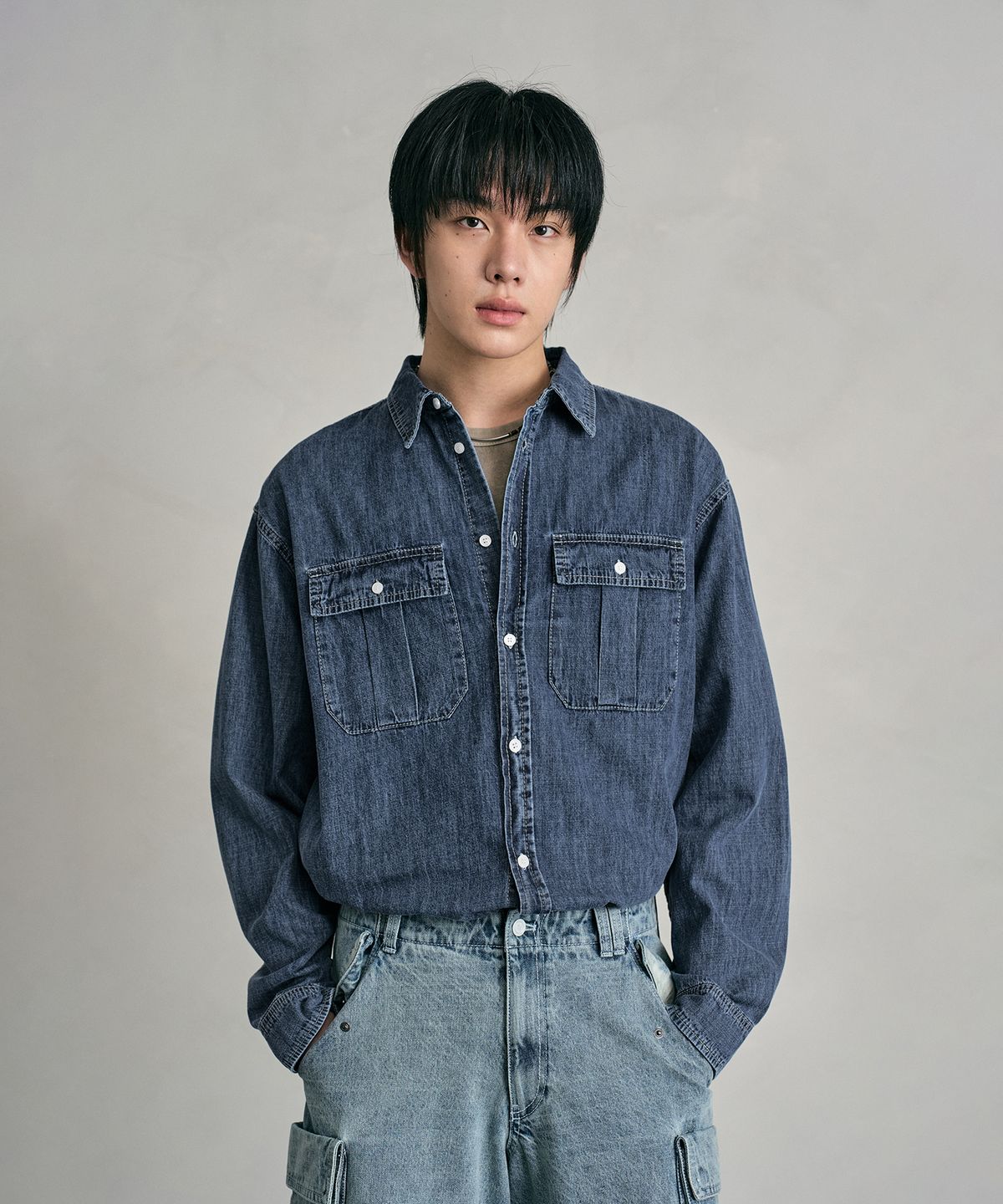 데케트(DECET) Denim Work Shirts DCSH007Blue