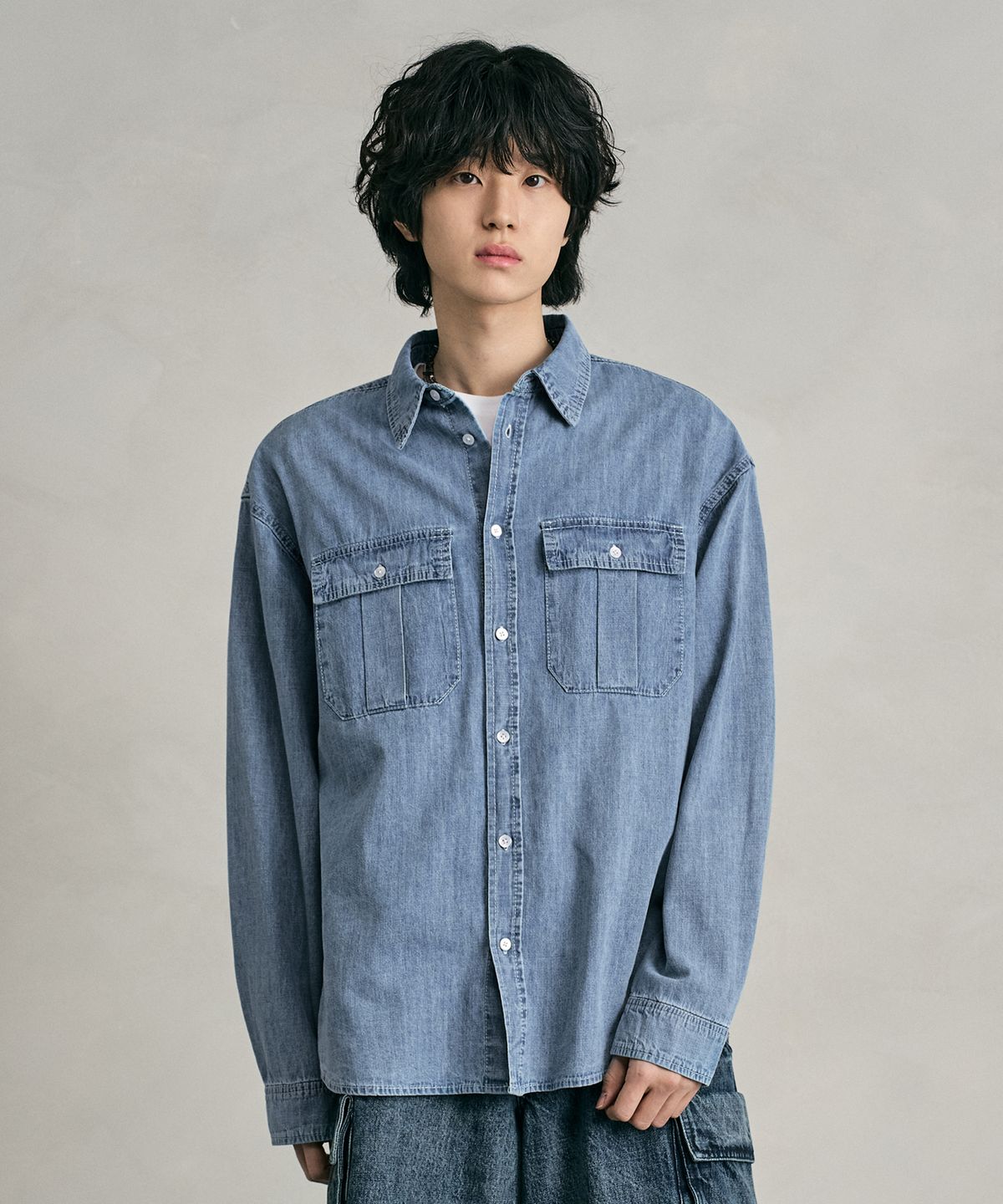 데케트(DECET) Denim Work Shirts DCSH007LightBlue