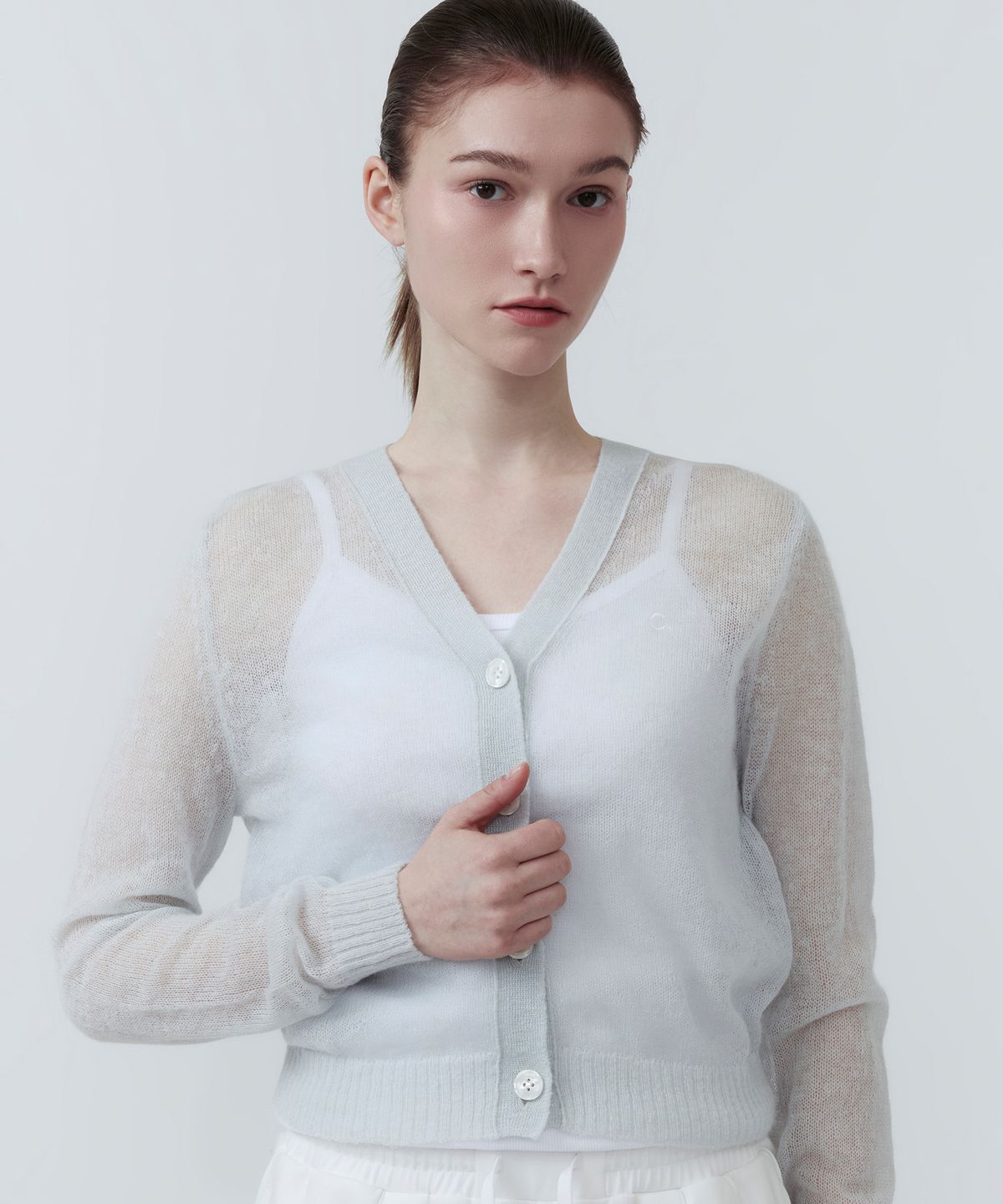 클로브(CLOVE) [25SS clove] Kid Mohair Cardigan (Mint)