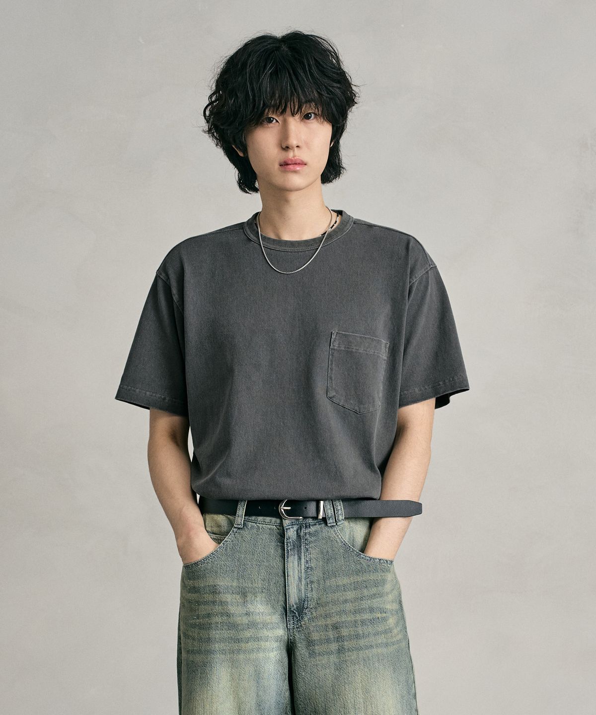 데케트(DECET) Pigment Pocket T-Shirt DCTS001DGray