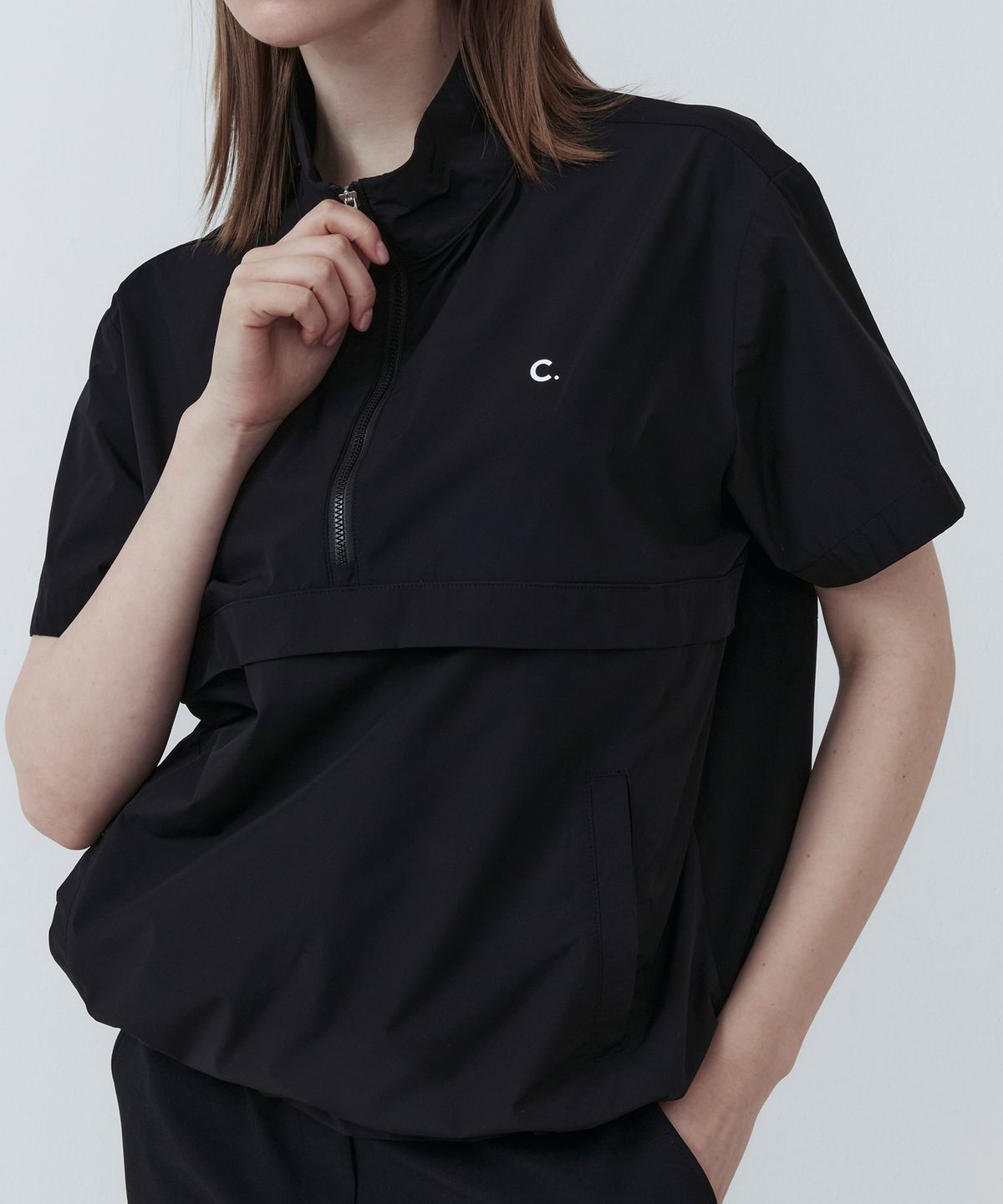 클로브(CLOVE) [25SS clove] Short Sleeve Anorak_Women (Black)