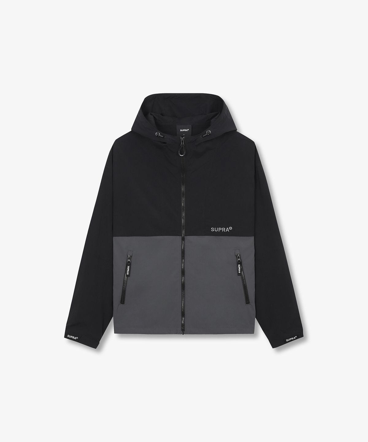 수프라(SUPRA) 로고 배색 후드 바람막이(BLACK)