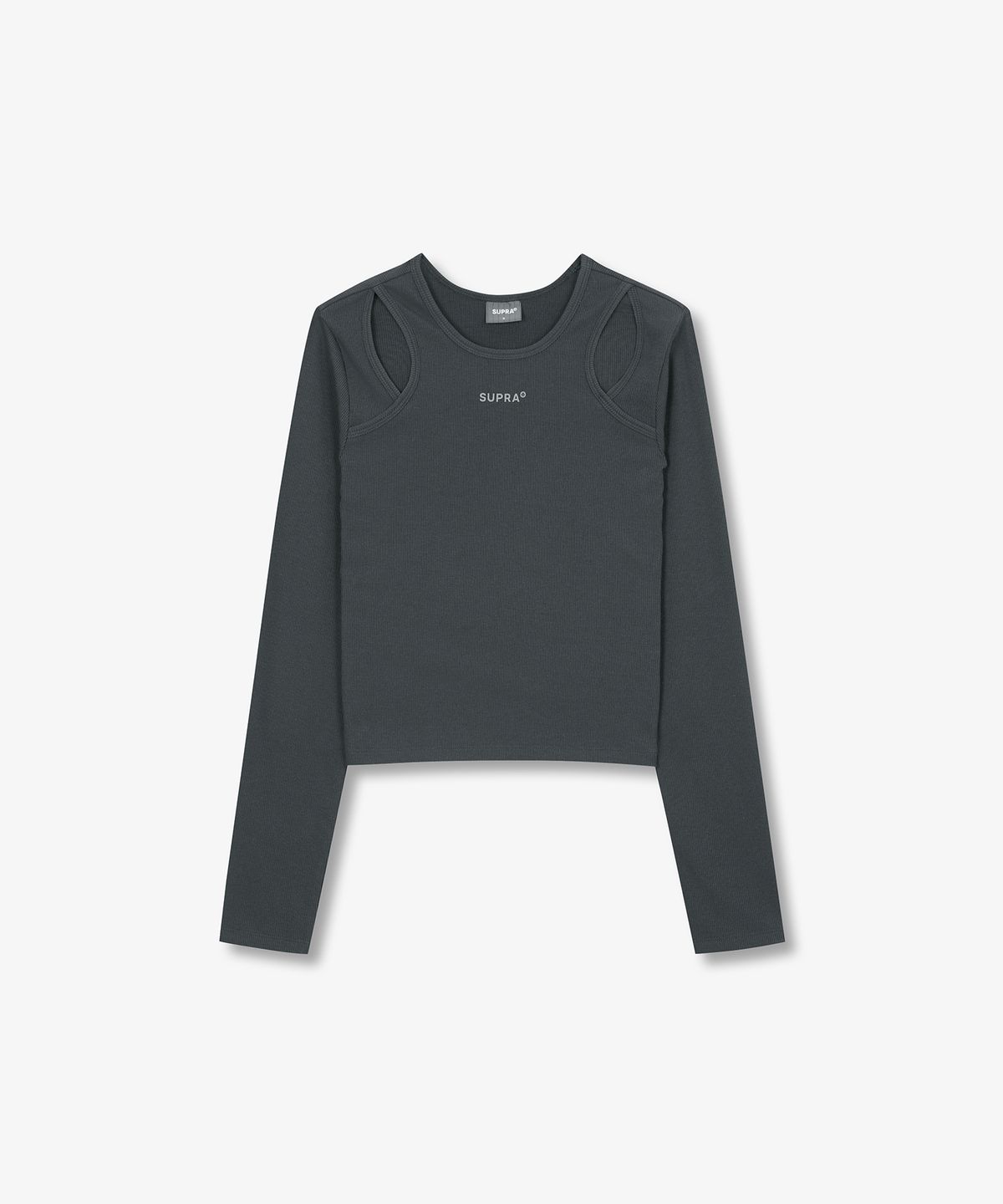 수프라(SUPRA) 여성 컷아웃 긴팔 티셔츠(GRAY)