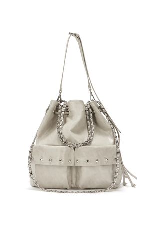 DEINET 5-WAY STUD POCKET MULTI BAG IN ASH BEIGE