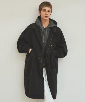 90s 클래식 피쉬테일 롱 야상 자켓_Black(WC25-OT02)