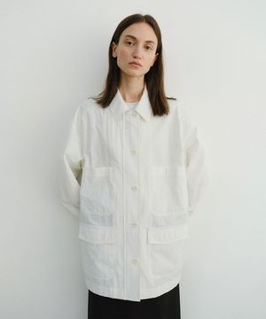 MOSS COTTON UTILITY JACKET (WHITE)