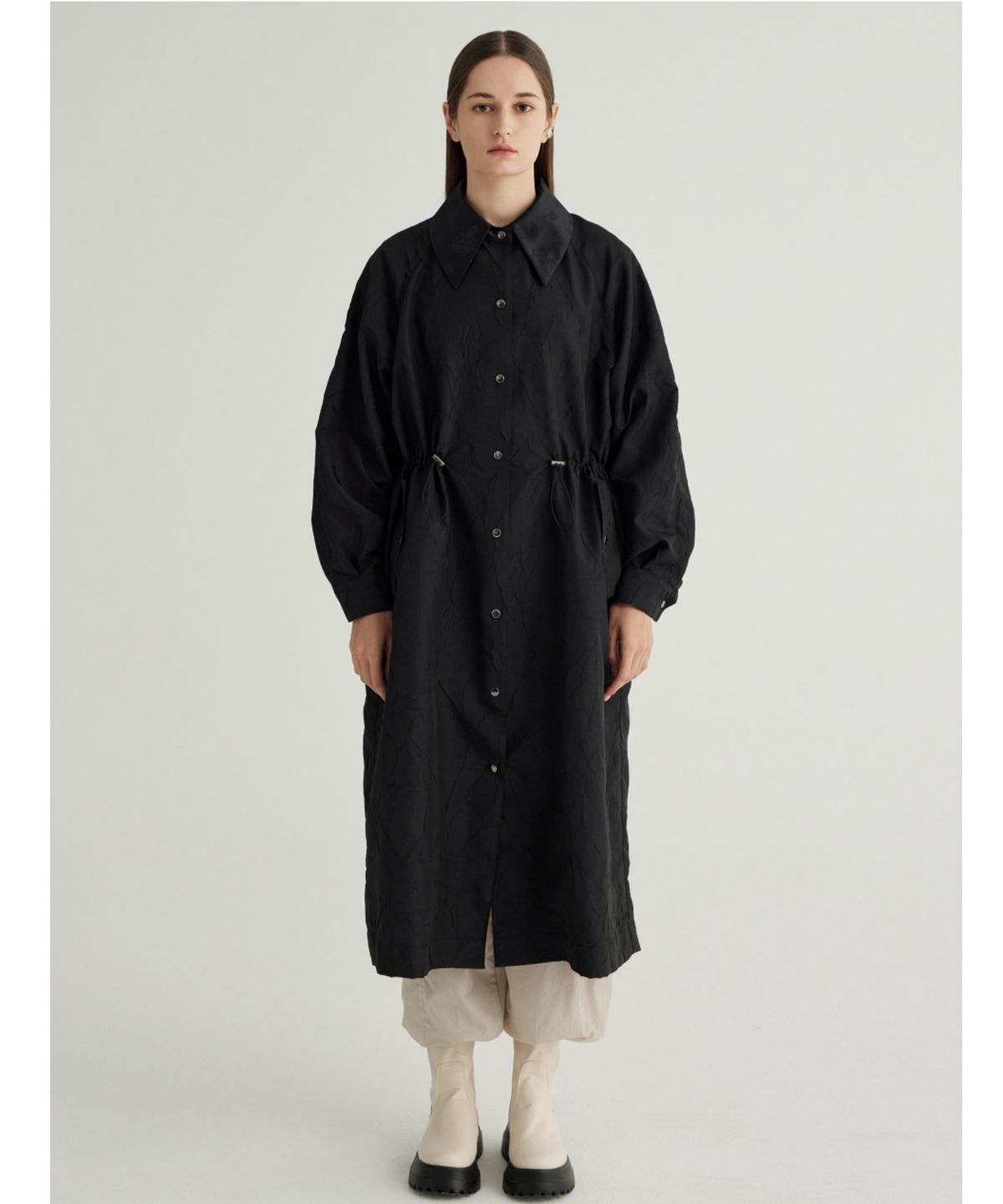 칠 하나 투 구육(71TO96) Collar point safari jumper (Black)