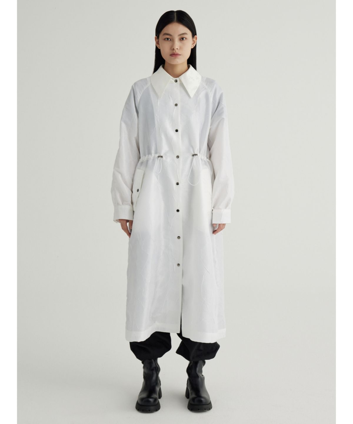 칠 하나 투 구육(71TO96) Collar point safari jumper (White)