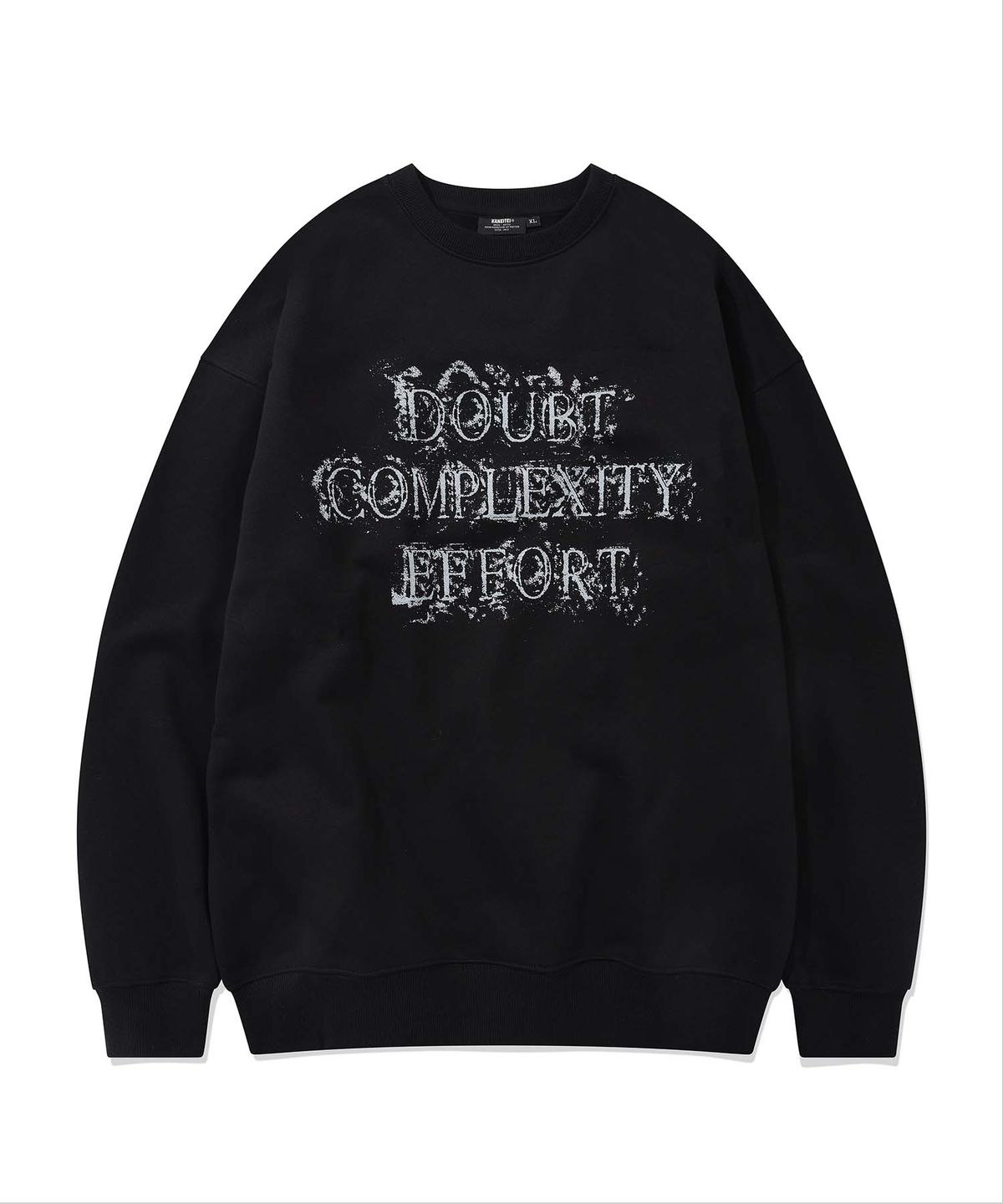 카네이테이(KANEITEI) DISTRESSED DOUBT CREWNECK (BLACK)