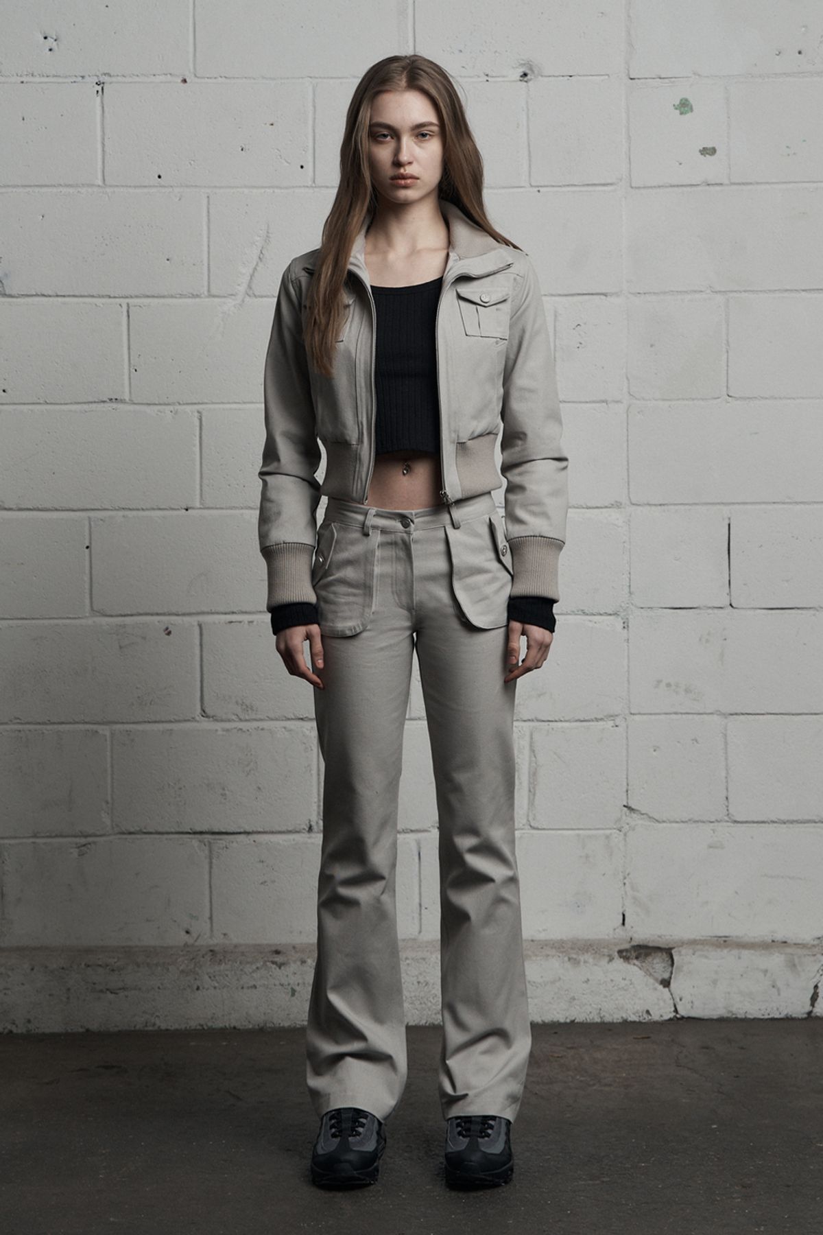 시너진(SYNERJYN) CARGO POCKET COTTON PANTS GRAY