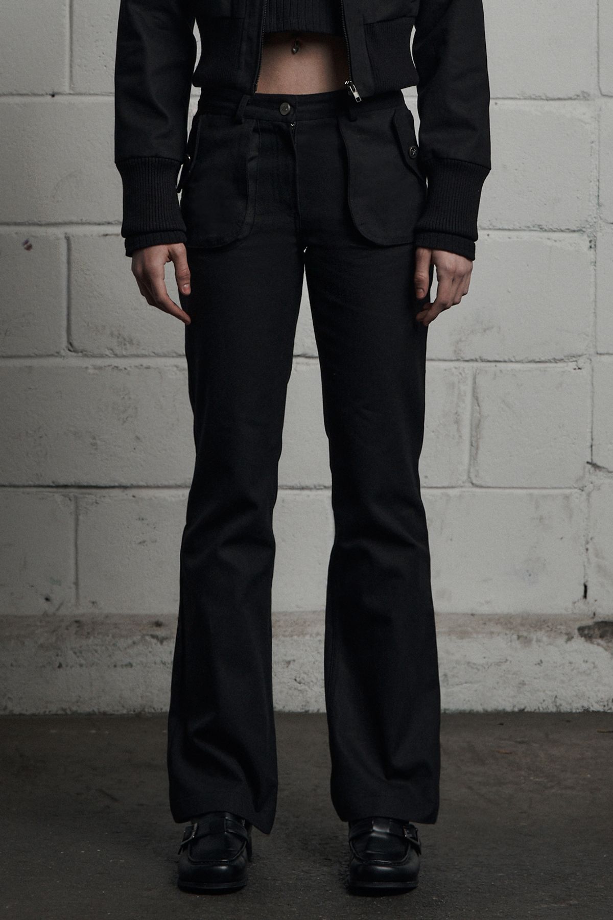 시너진(SYNERJYN) CARGO POCKET COTTON PANTS BLACK
