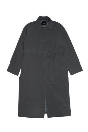 COTTON COLLAR LONG JACKET CHARCOAL