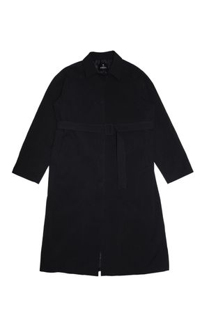 COTTON COLLAR LONG JACKET BLACK
