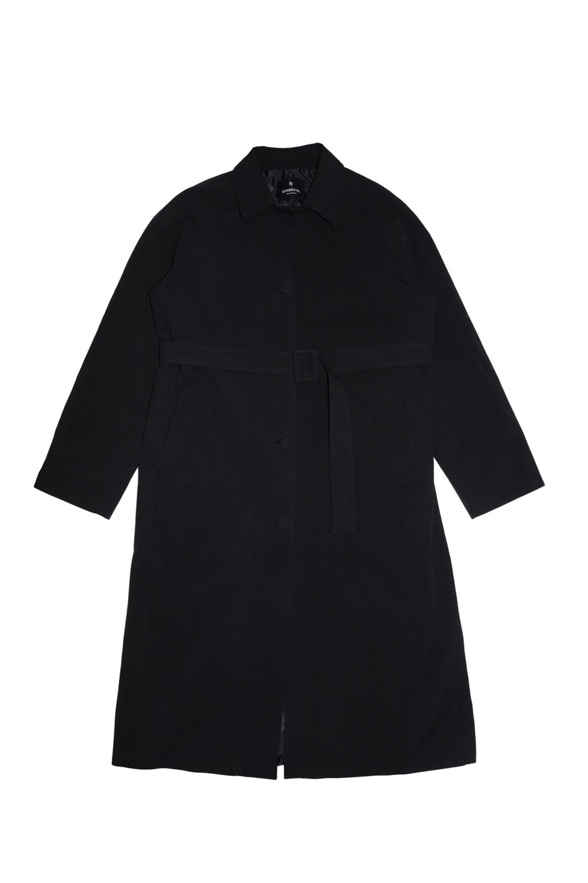 시너진(SYNERJYN) COTTON COLLAR LONG JACKET BLACK