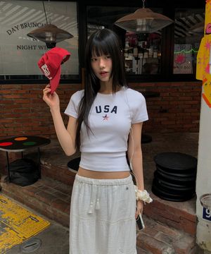 [캘리걸] Vintage Patch T-shirt / WHRAG2528F