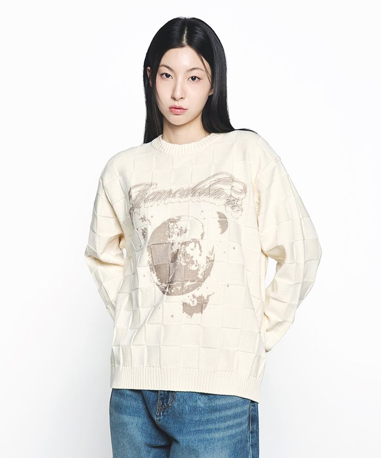 SQUARE STRUCTURE ARTWORK KNIT (2COLOR)