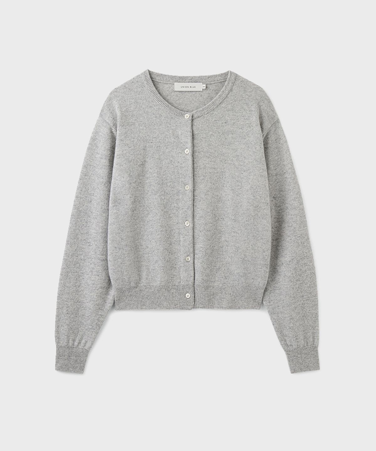 유니온블루 우먼(UNIONBLUE WOMAN) [WOMAN] CASHMERE WOOL ROUND CARDIGAN [MELANGE GRAY]