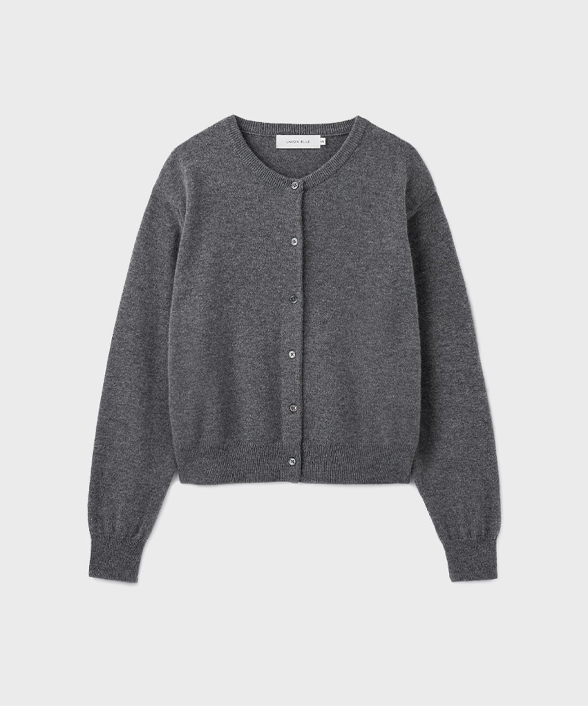유니온블루 우먼(UNIONBLUE WOMAN) [WOMAN] CASHMERE WOOL ROUND CARDIGAN [DARK GRAY]
