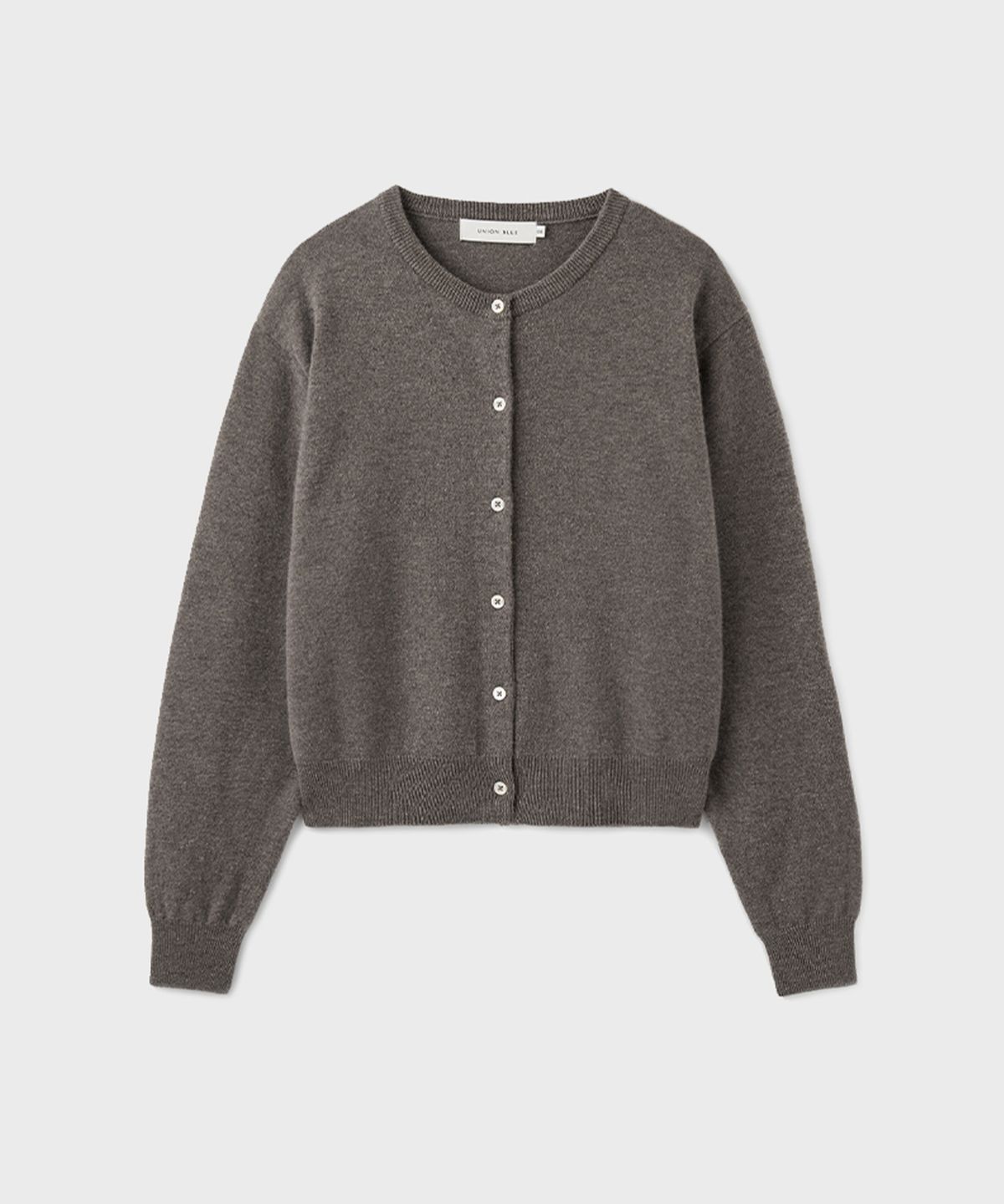 유니온블루 우먼(UNIONBLUE WOMAN) [WOMAN] CASHMERE WOOL ROUND CARDIGAN [NATURAL BROWN]
