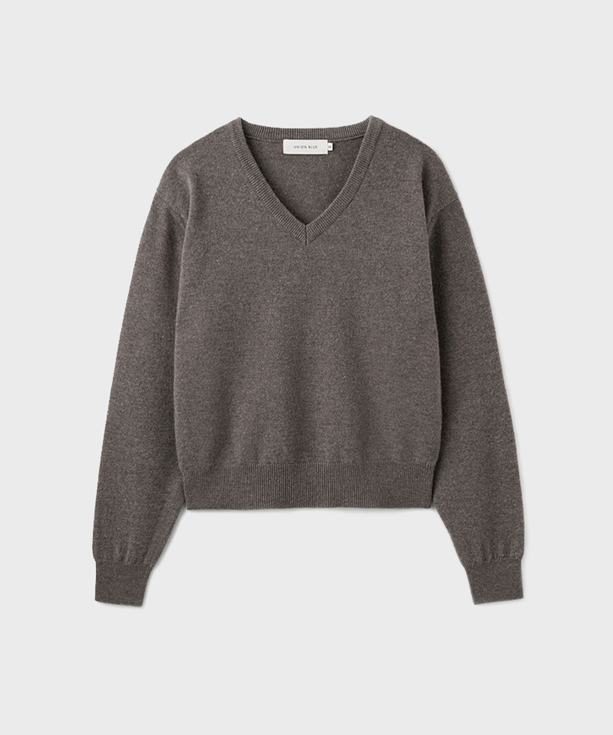 유니온블루 우먼(UNIONBLUE WOMAN) [WOMAN] CASHMERE WOOL V-NECK KNIT [NATURAL BROWN]