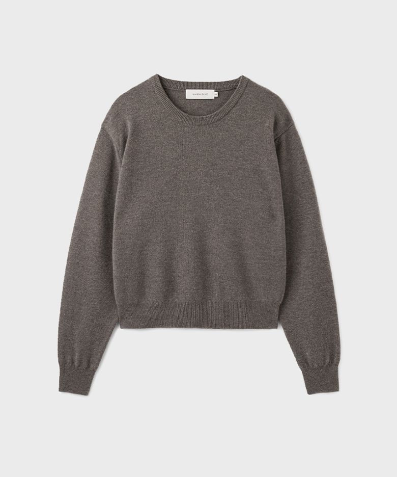 [WOMAN] CASHMERE WOOL CREWNECK KNIT [NATURAL BROWN]