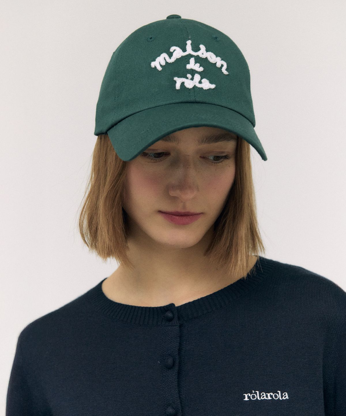 로라로라(ROLAROLA) MAISON DE ROLA BALL CAP DEEP GREEN