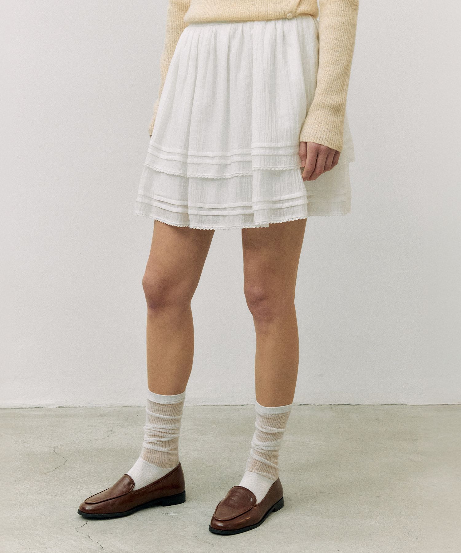 ROLAROLA★大人気★CANCAN LACE MINI SKIRT♪ MUSINSA | ROLAROLA CANCAN LACE MINI SKIRT WHITE