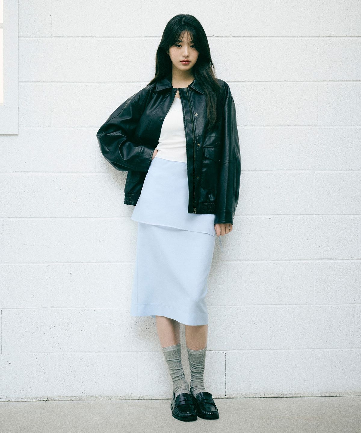 로라로라(ROLAROLA) SEE-THROUGH LAYERED SKIRT SKY