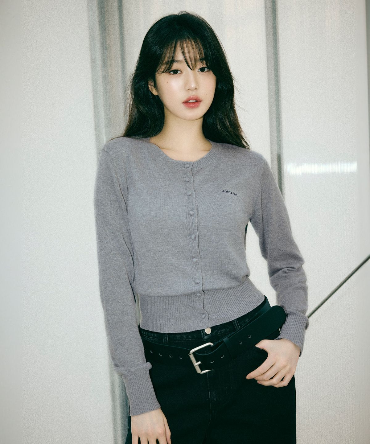 로라로라(ROLAROLA) ROLA BASIC ROUND CARDIGAN GRAY