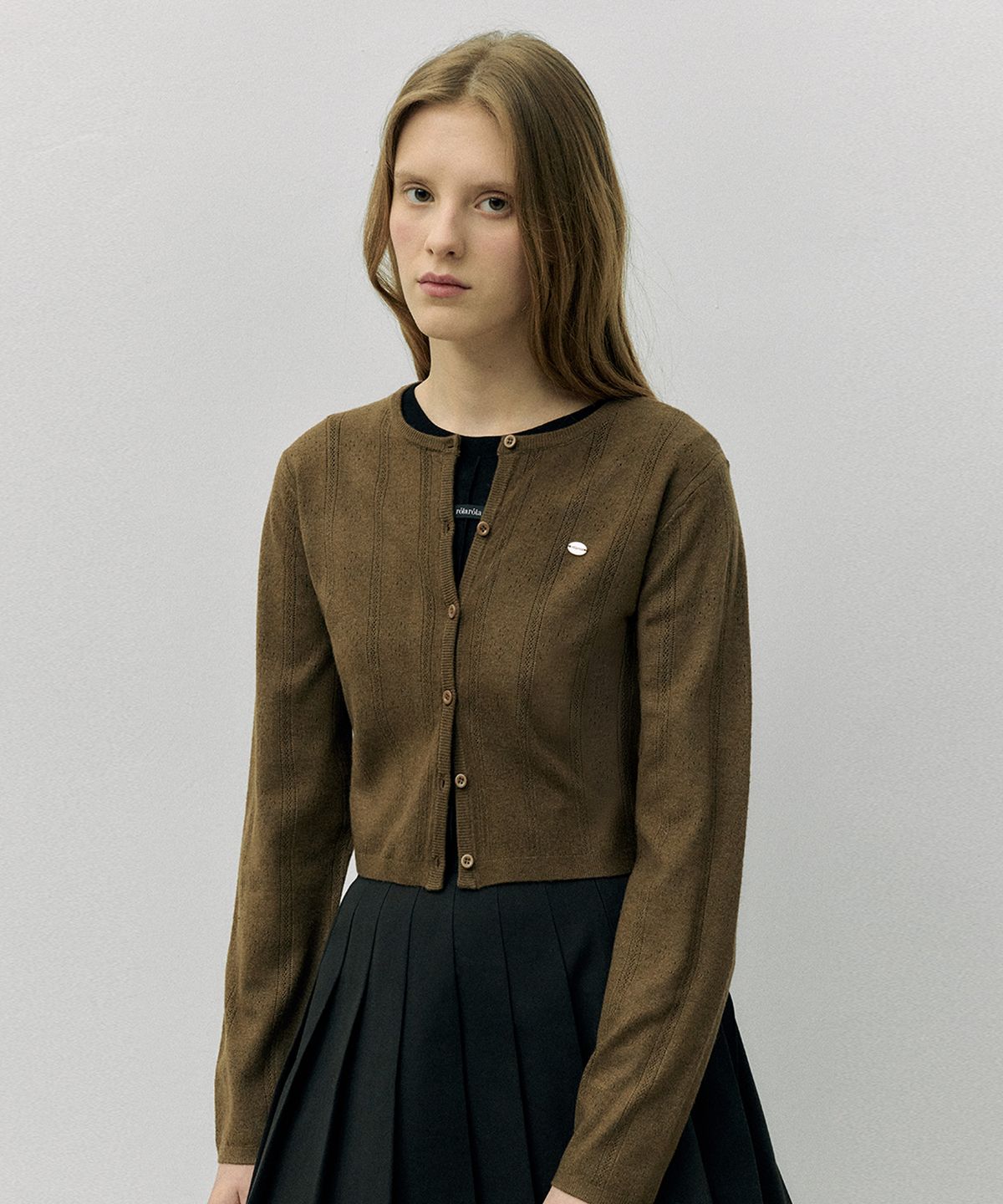 로라로라(ROLAROLA) ROUND SKASHI KNIT CARDIGAN BROWN
