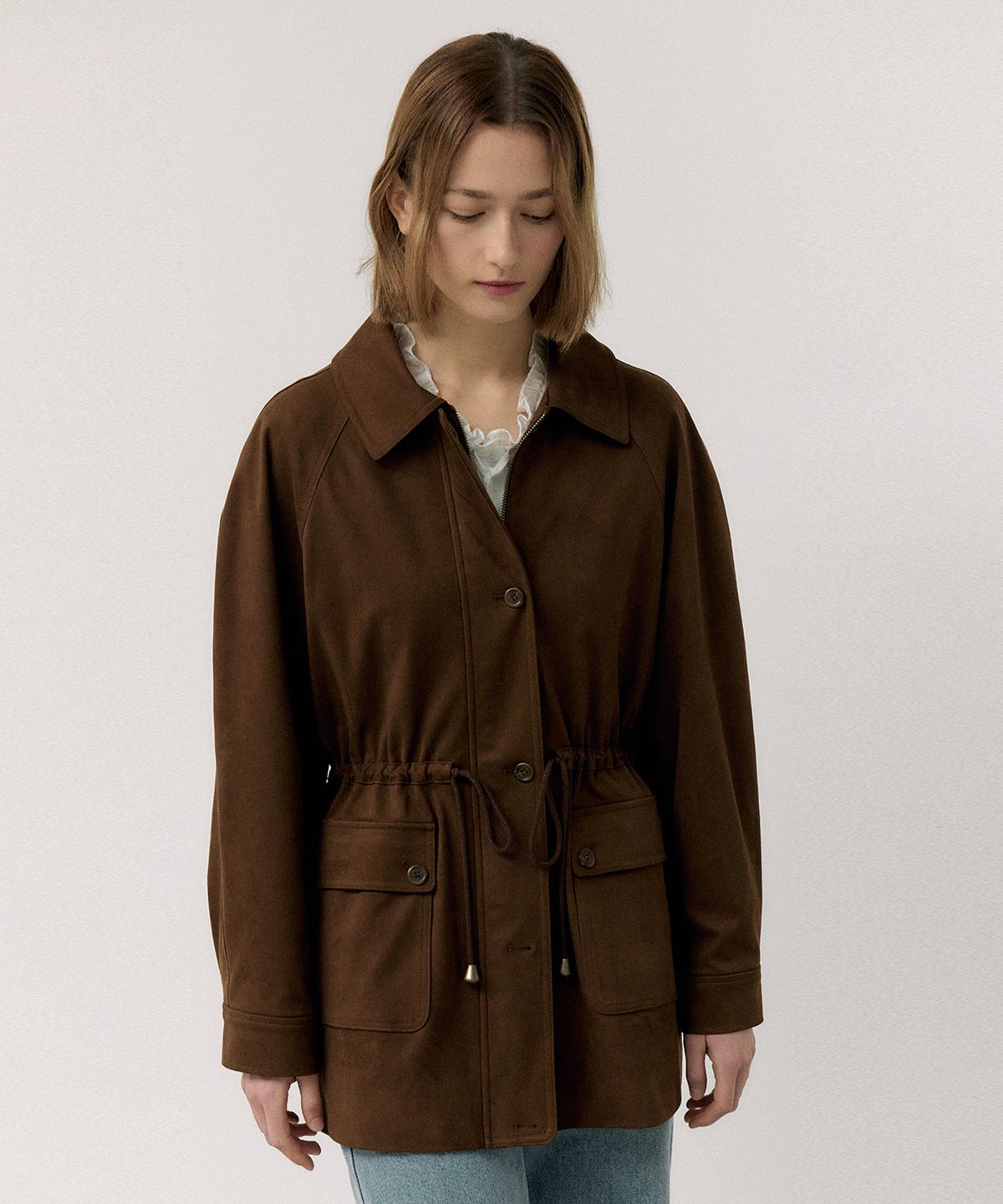 로라로라(ROLAROLA) SUEDE POCKET JACKET BROWN