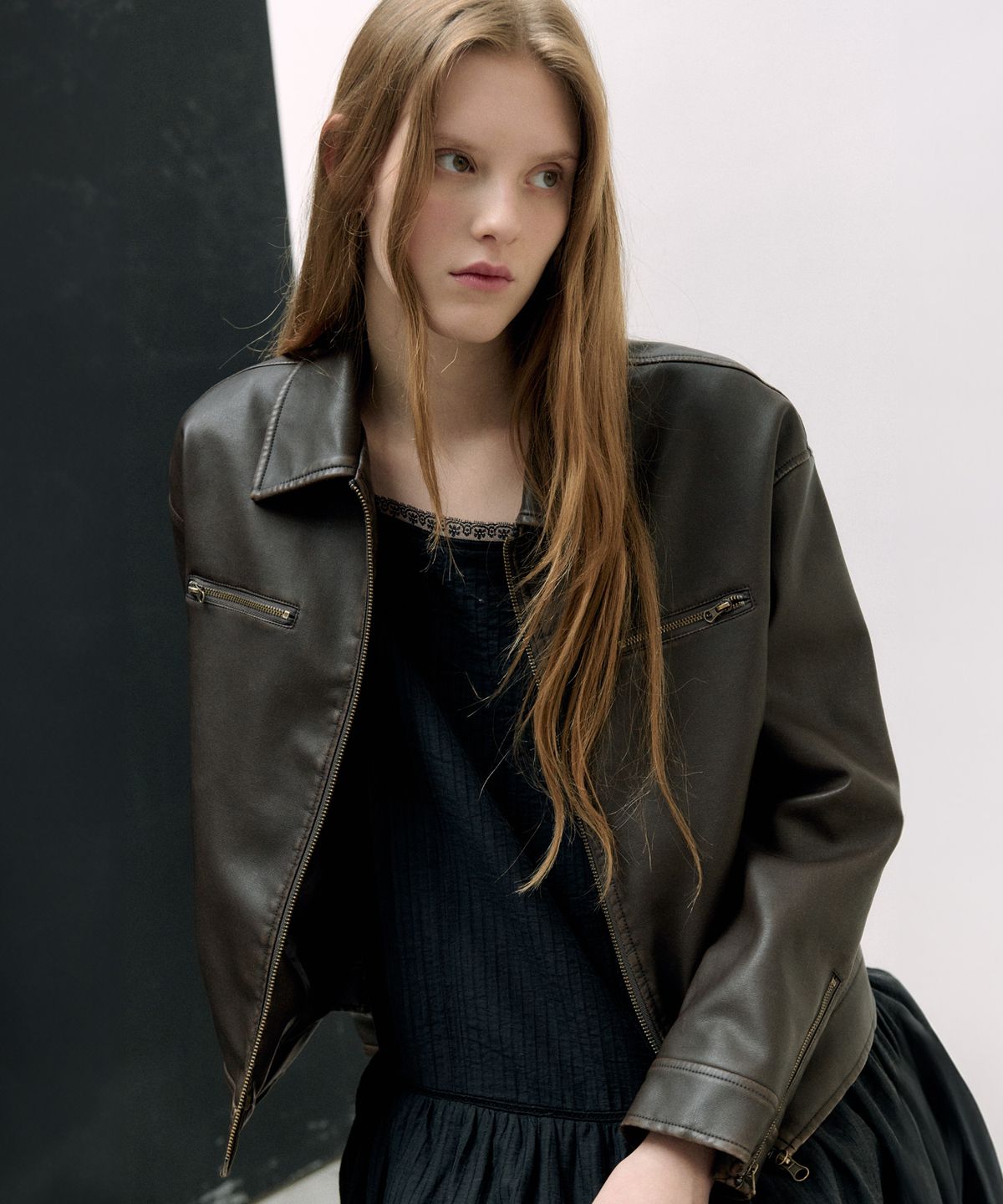 로라로라(ROLAROLA) RIDER LEATHER JACKET BROWN