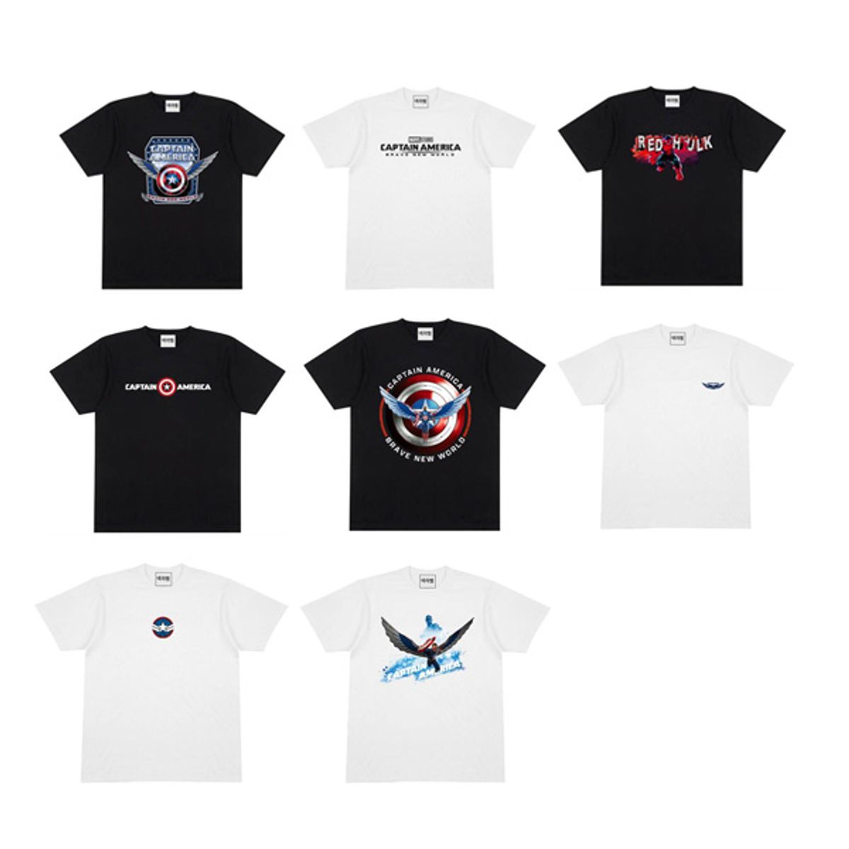 마블컬렉션(MARVELCOLLECTION) [MCS] 캡틴 아메리카 그래픽 반팔 티셔츠 8종