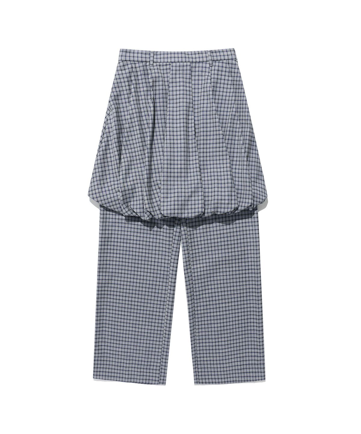 나이스고스트클럽(NICEGHOSTCLUB) FFATS CHECK BALLOON LAYERED SKIRT PANTS_SKYBLUE(NG2FSUPA90A)