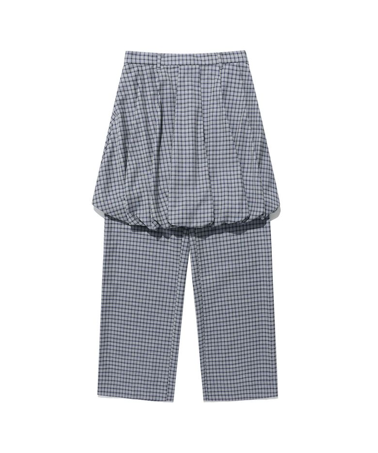 FFATS CHECK BALLOON LAYERED SKIRT PANTS_SKYBLUE(NG2FSUPA90A)