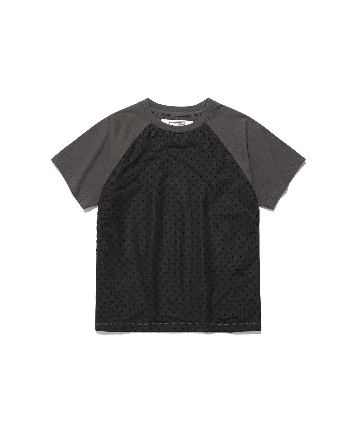 Tシャツ・カットソー [NICEGHOSTCLUB]FFATS LAYERED MESH TEE_CHARCOAL(NG2FMFT586A MUSINSA | NICE GHOST CLUB FFATS LAYERED MESH TEE_CHARCOAL