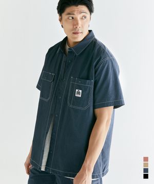 [빅사이즈]라이트 브리즈 스티치 워크 반팔 셔츠