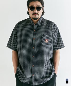 [빅사이즈]에어플로우 체크 반팔 셔츠
