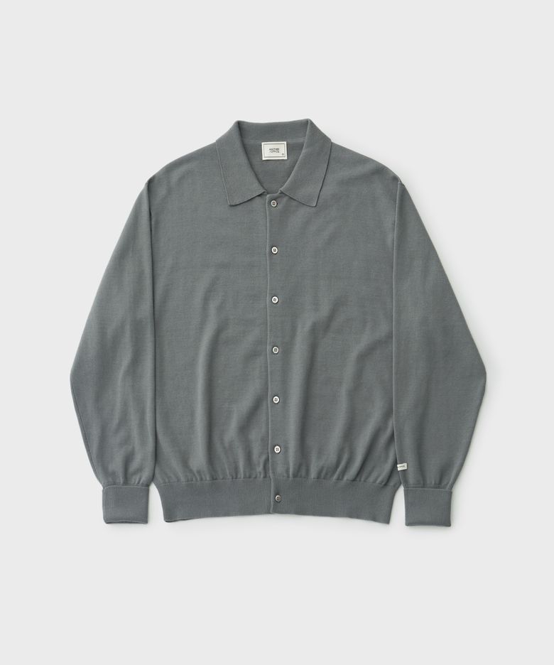 Scape Knit Polo Cardigan (Gray)