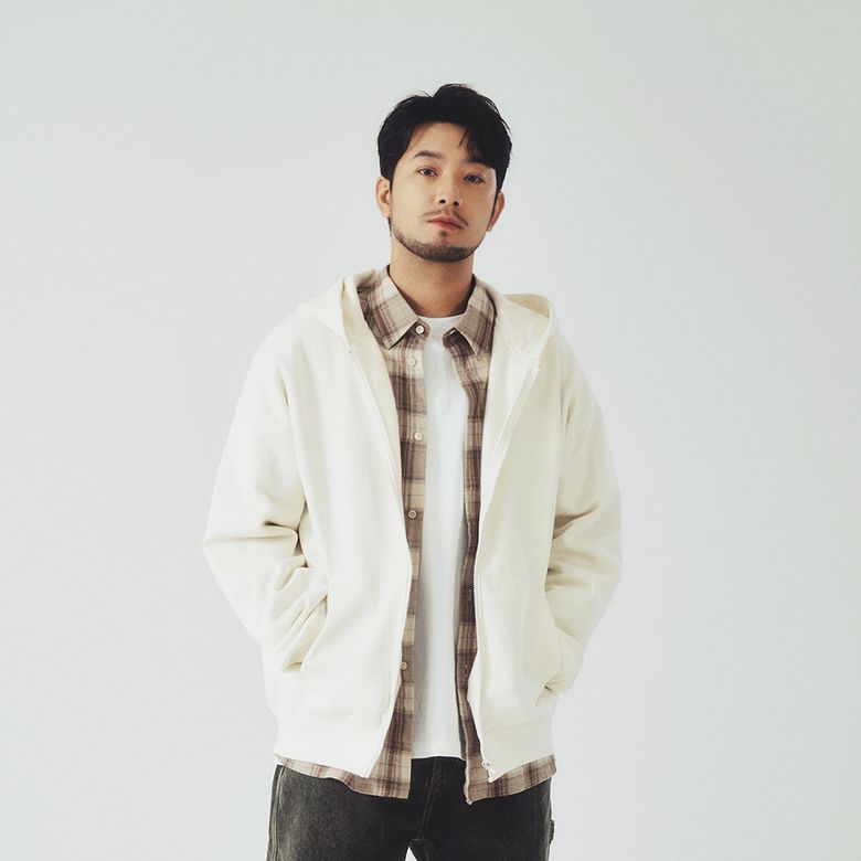 혁필 후드 집업 침착 아이보리
