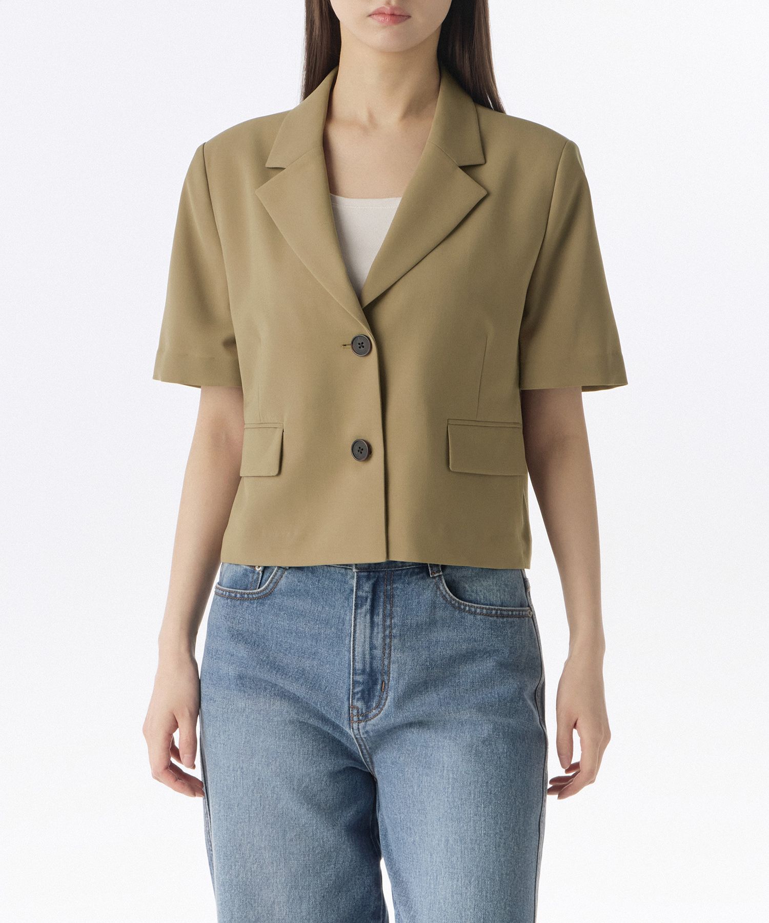 ジャケット・アウター MUSINSA STANDARD CROPPED BLAZER BEIGE MUSINSA | MUSINSA STANDARD WOMAN Women's Linen Like Crop