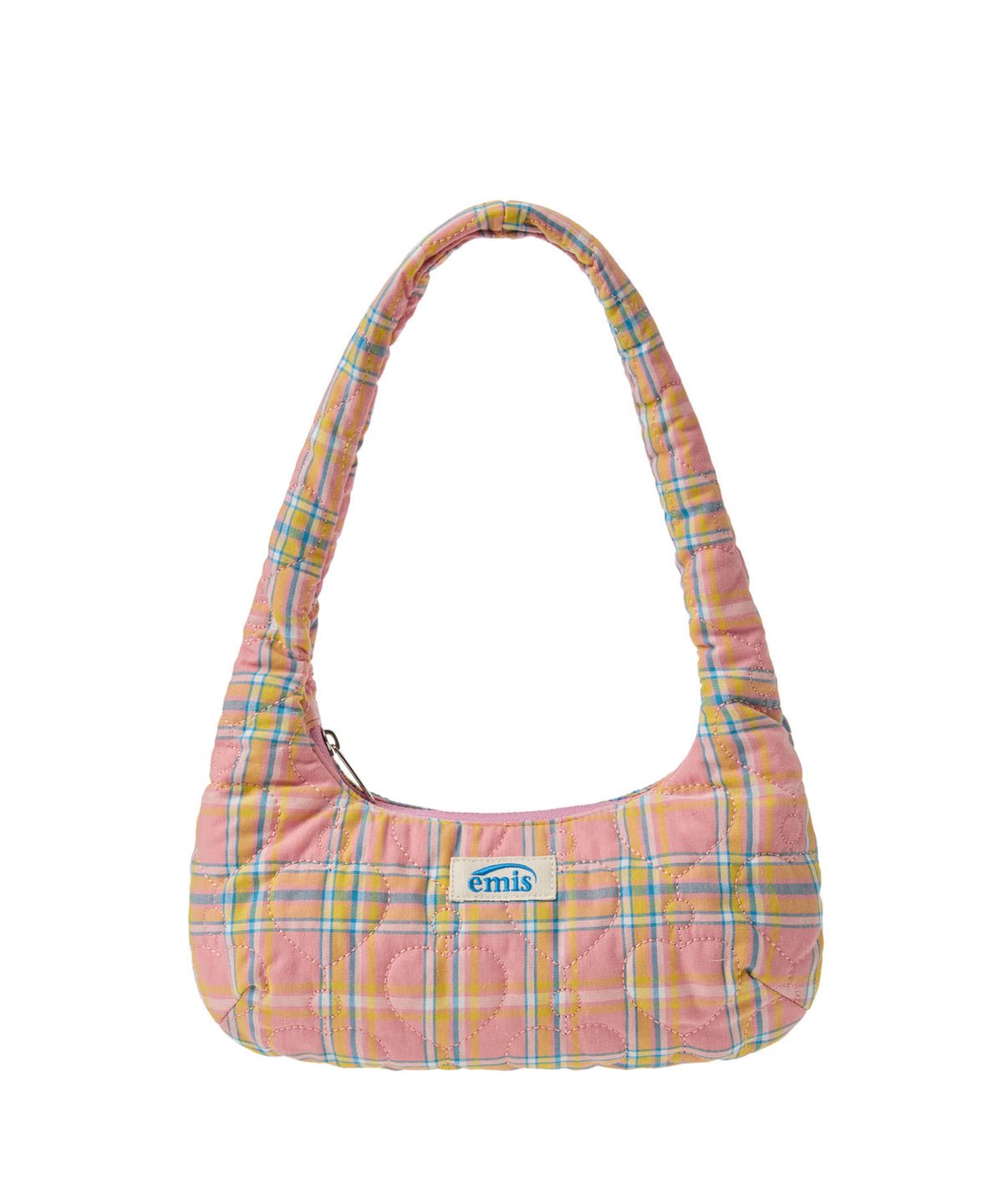 이미스(EMIS) HEART QUILTED SHOULDER BAG-PEACH