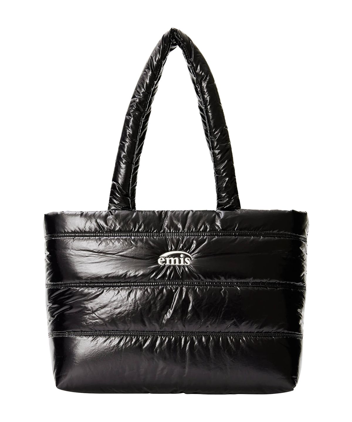 이미스(EMIS) GLOSSY PADDED TOTE BAG-BLACK