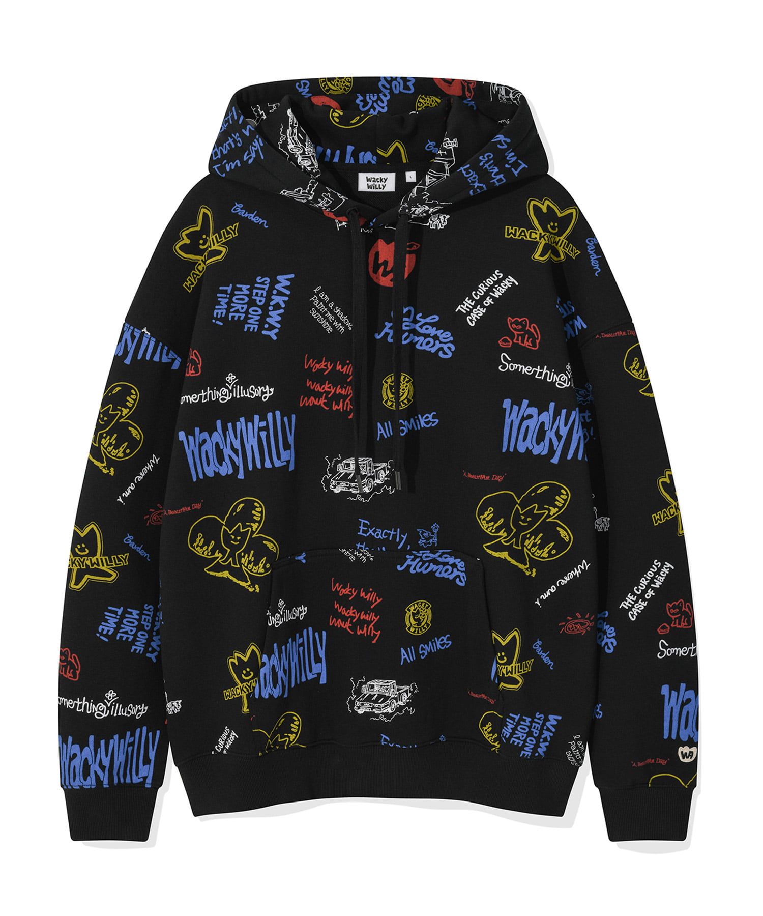 ★Wacky WiLLy★ Kiki All Over Graffiti Hoodie Black MUSINSA | WACKY WILLY Kiki All Over Graphic Hoodie Black